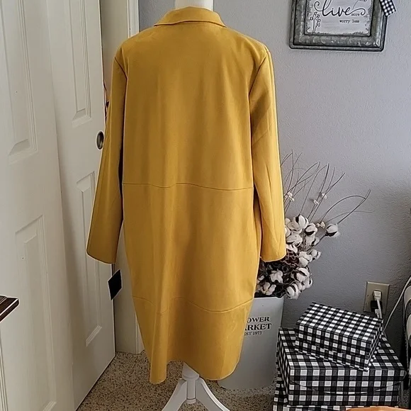 Faux Suede three quarter length coat - Picture 3 of 5